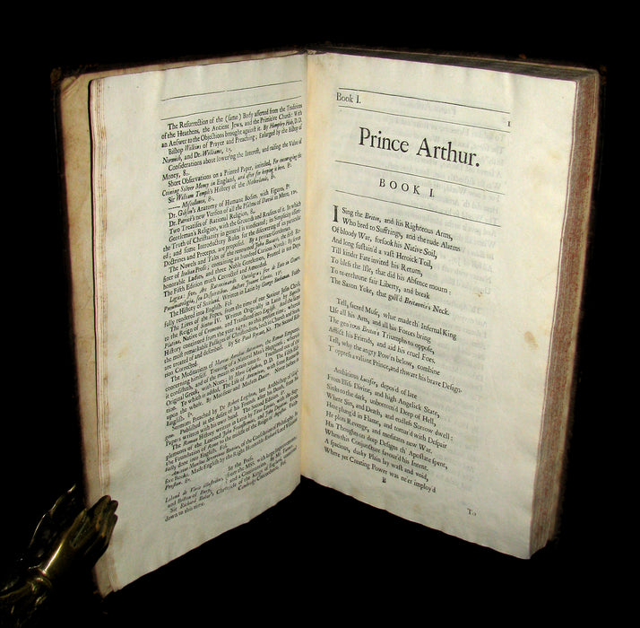 1695 Rare English Book ~ KING ARTHUR - Prince ARTHUR. An Heroick Poem. In Ten Books by Sir Richard Blackmore