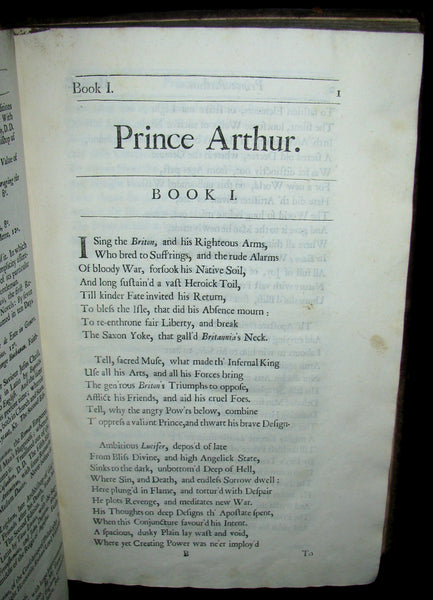1695 Rare English Book ~ KING ARTHUR - Prince ARTHUR. An Heroick Poem. In Ten Books by Sir Richard Blackmore