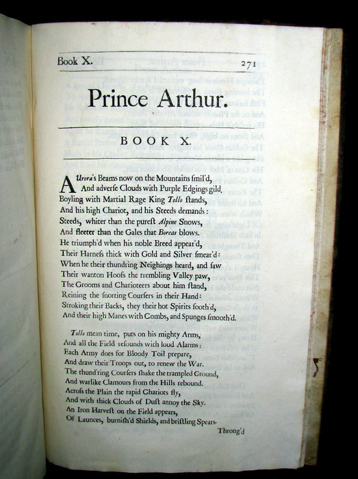 1695 Rare English Book ~ KING ARTHUR - Prince ARTHUR. An Heroick Poem. In Ten Books by Sir Richard Blackmore