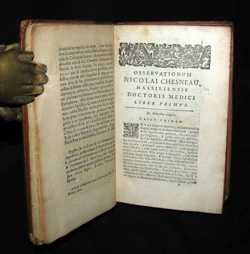 1672 Rare Medical 1stED Book - Doctor Chesneau Medical Observations and Remedies