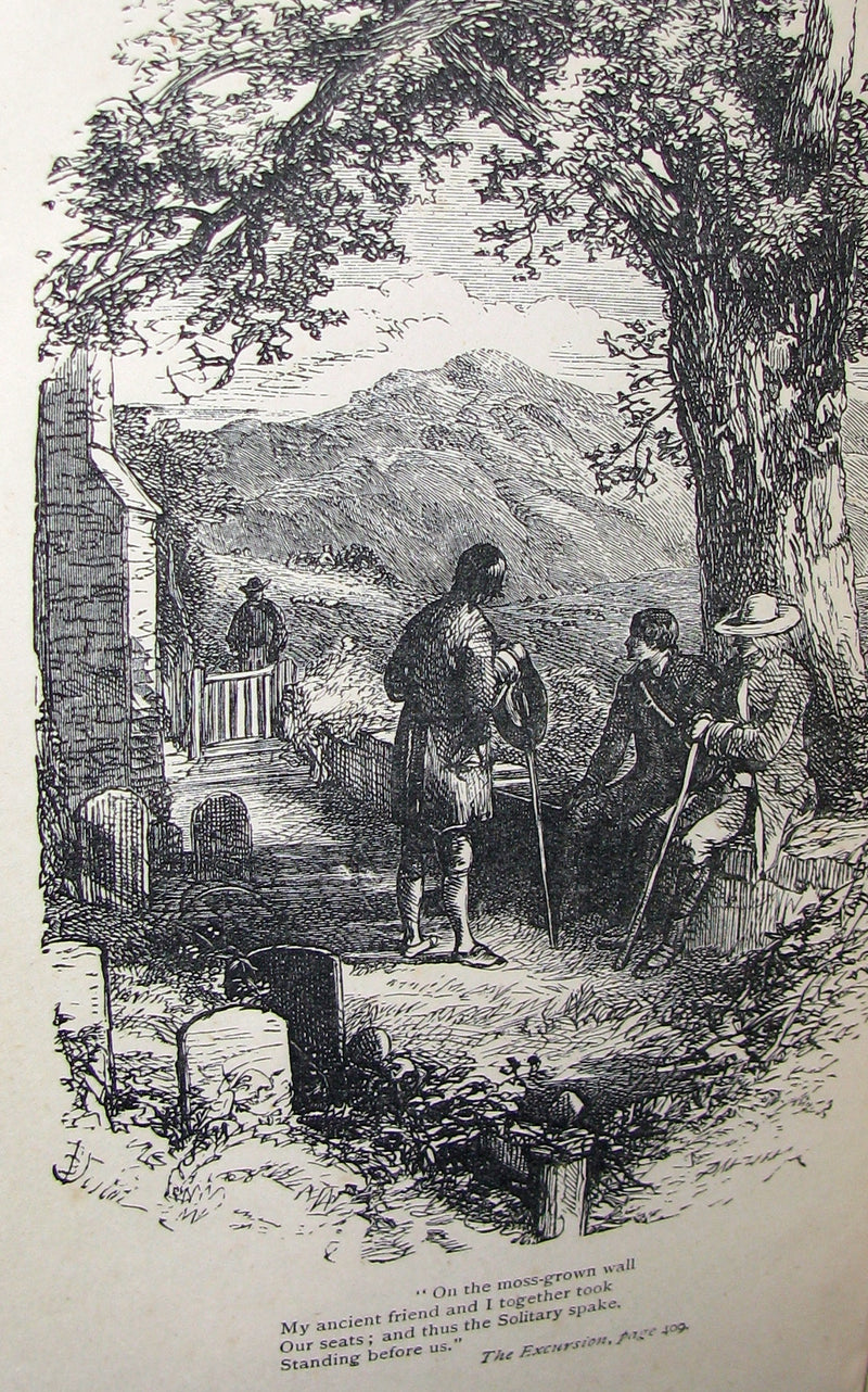 1873 Rare Victorian Book - The Poetical Works of WILLIAM WORDSWORTH illustrated