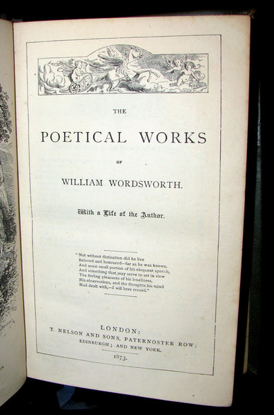 1873 Rare Victorian Book - The Poetical Works of WILLIAM WORDSWORTH illustrated