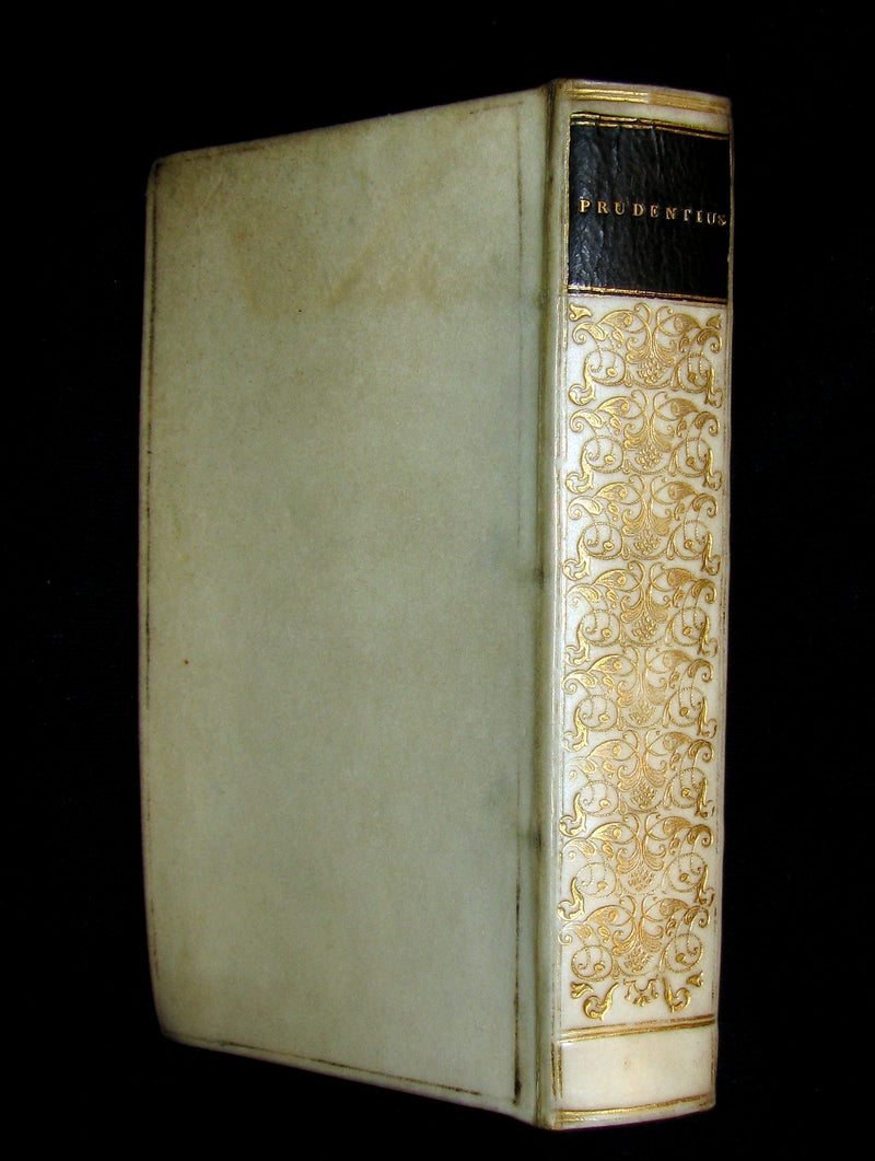 1667 Rare Vellum Book - Aurelius Prudentius Clemens - Roman Christian Poetry