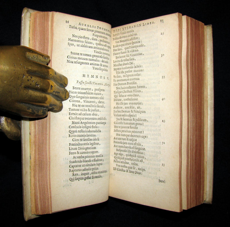 1667 Rare Vellum Book - Aurelius Prudentius Clemens - Roman Christian Poetry