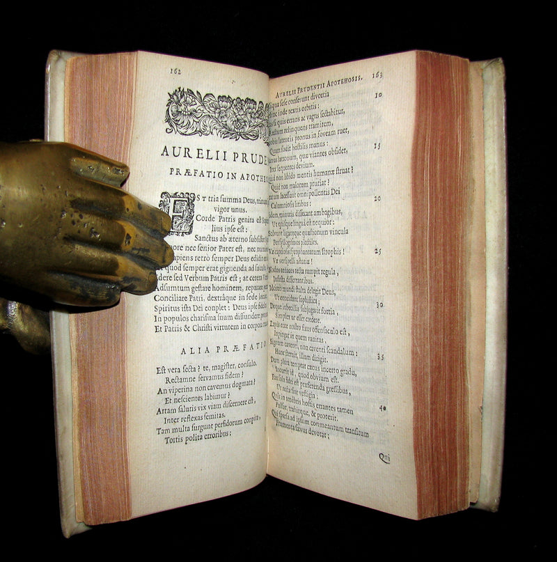 1667 Rare Vellum Book - Aurelius Prudentius Clemens - Roman Christian Poetry