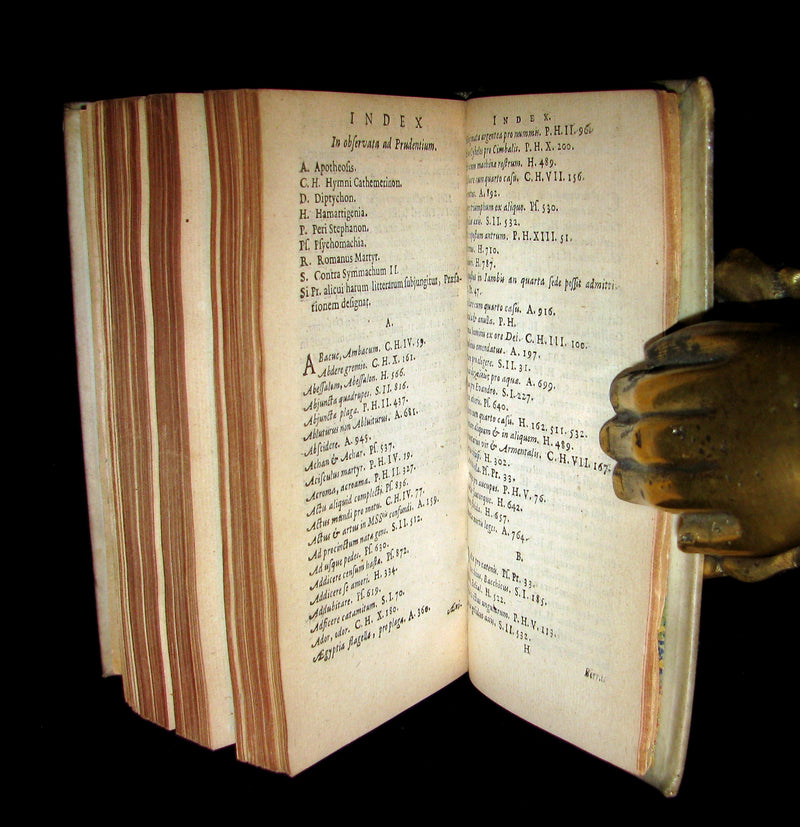 1667 Rare Vellum Book - Aurelius Prudentius Clemens - Roman Christian Poetry