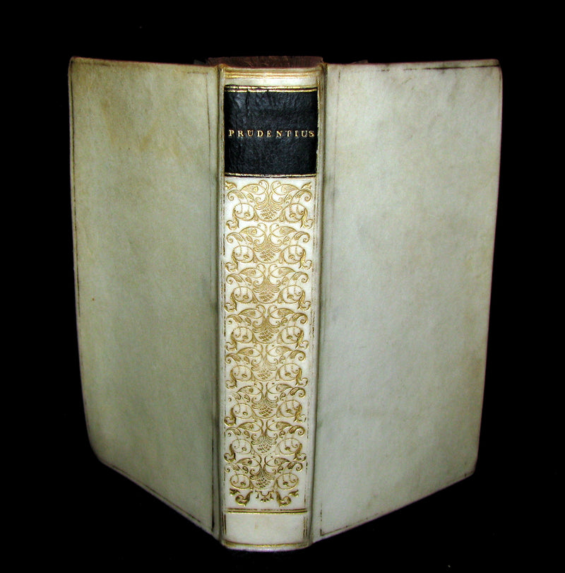 1667 Rare Vellum Book - Aurelius Prudentius Clemens - Roman Christian Poetry