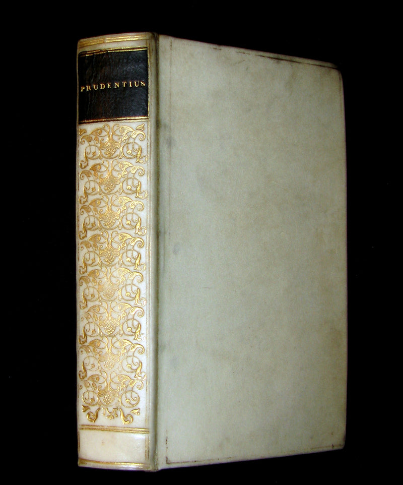 1667 Rare Vellum Book - Aurelius Prudentius Clemens - Roman Christian Poetry