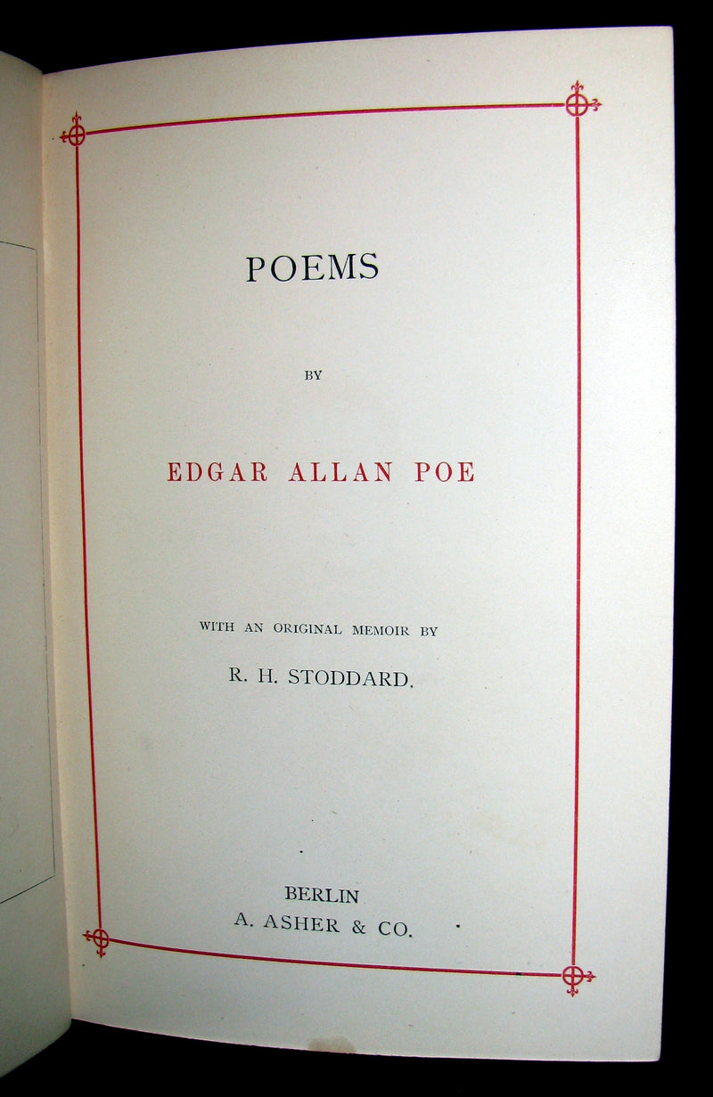 1880 Scarce Book - Poems by Edgar Allan POE (The Raven, Lenore, Ulalume, ...). Berlin Edition.
