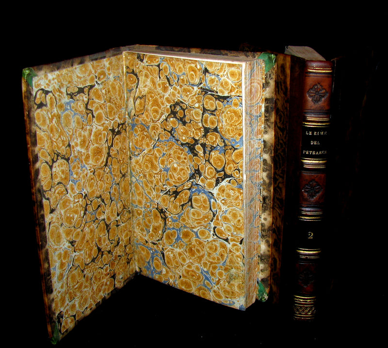 1812 Rare Italian Book set - Petrarch - Le Rime de Francesco Petrarca