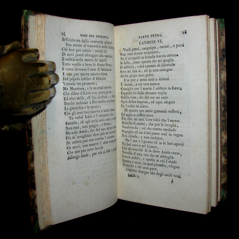 1812 Rare Italian Book set - Petrarch - Le Rime de Francesco Petrarca