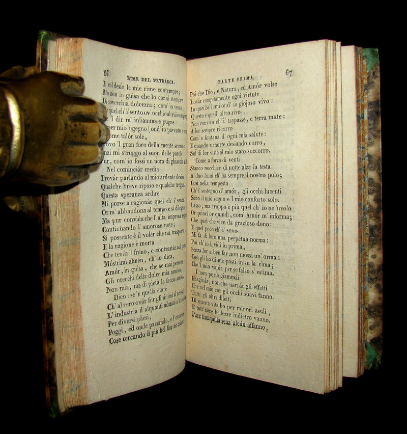 1812 Rare Italian Book set - Petrarch - Le Rime de Francesco Petrarca