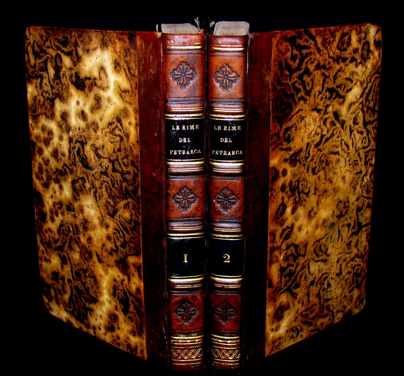 1812 Rare Italian Book set - Petrarch - Le Rime de Francesco Petrarca