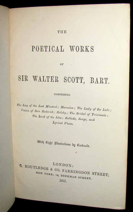 1857 Rare Book ~ The Poetical Works of Sir Walter Scott Illustrated by E. H. Corbould