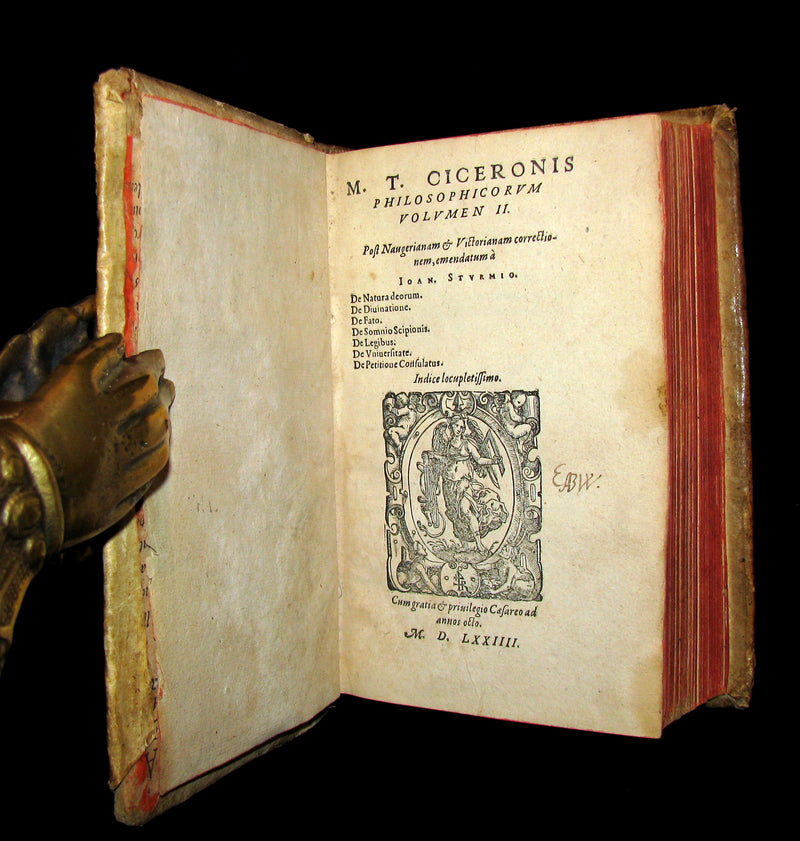 1574 Rare Latin vellum Book - Cicero Philosophy - The Dream of Scipio - Philosophicorum