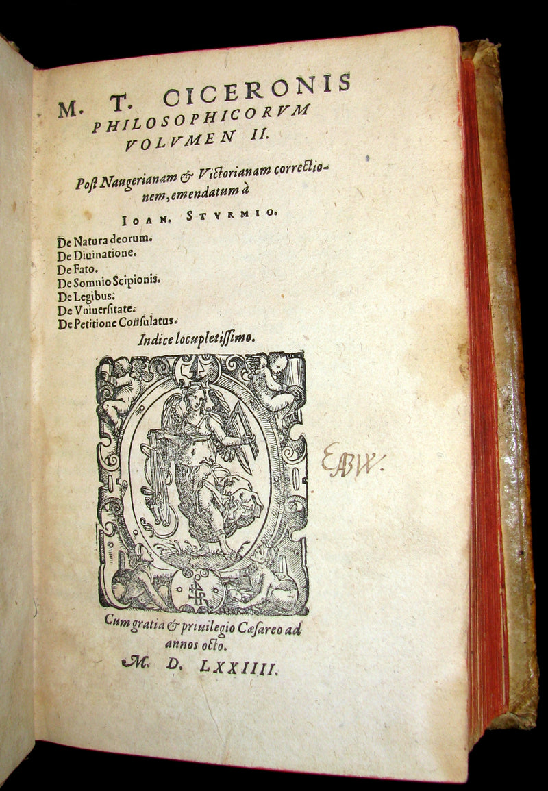 1574 Rare Latin vellum Book - Cicero Philosophy - The Dream of Scipio - Philosophicorum