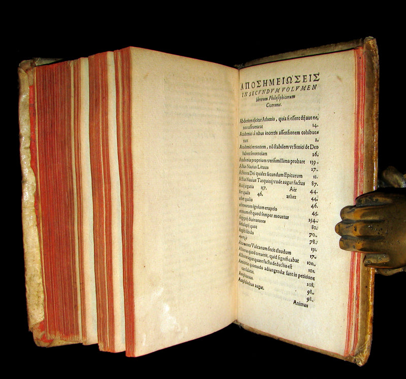 1574 Rare Latin vellum Book - Cicero Philosophy - The Dream of Scipio - Philosophicorum