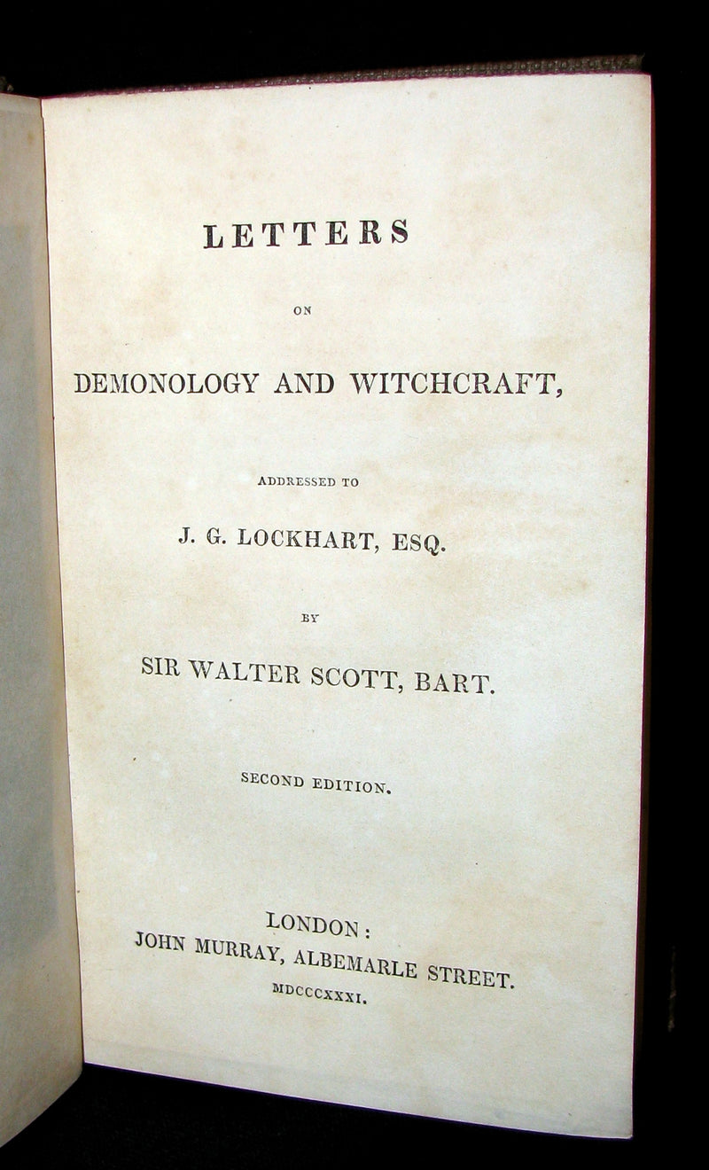 1831 Rare 2ndED Walter Scott - Letters on Demonology & Witchcraft - WITCHES & FAIRIES