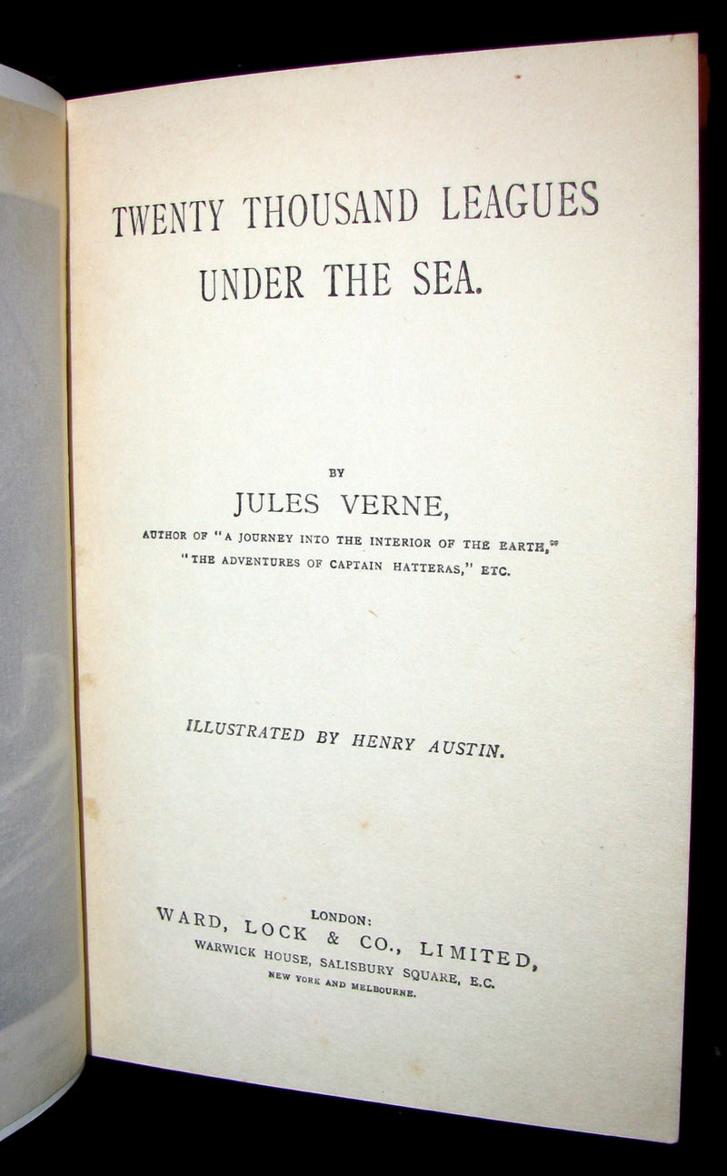 1900 Rare Book - Twenty Thousand Leagues Under the Sea by Jules Verne