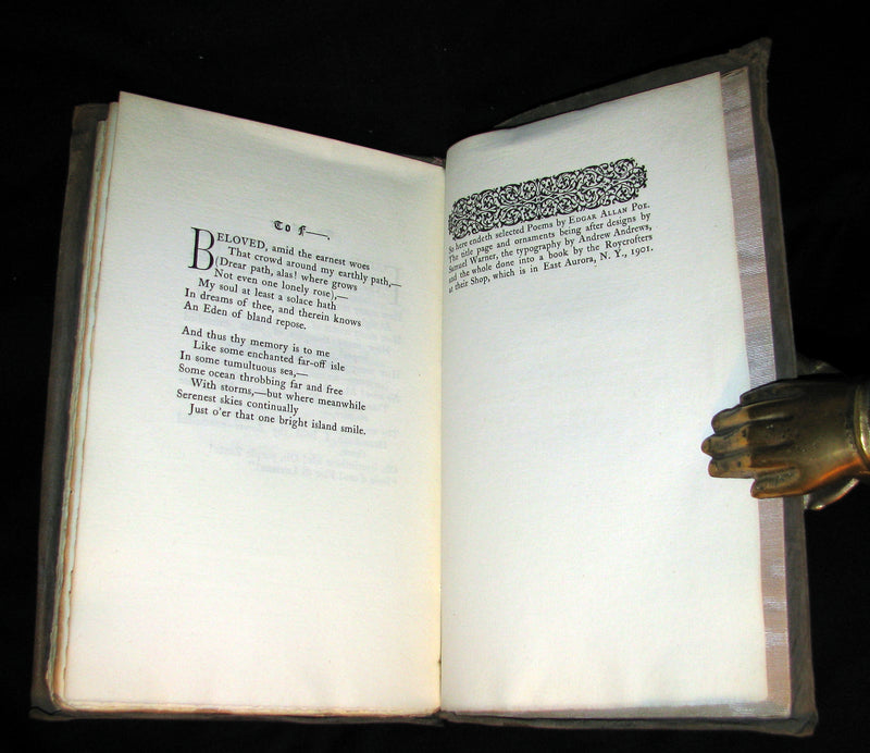 1901 Rare Book -The Roycrofters Edition of the Poems by Edgar Allan POE