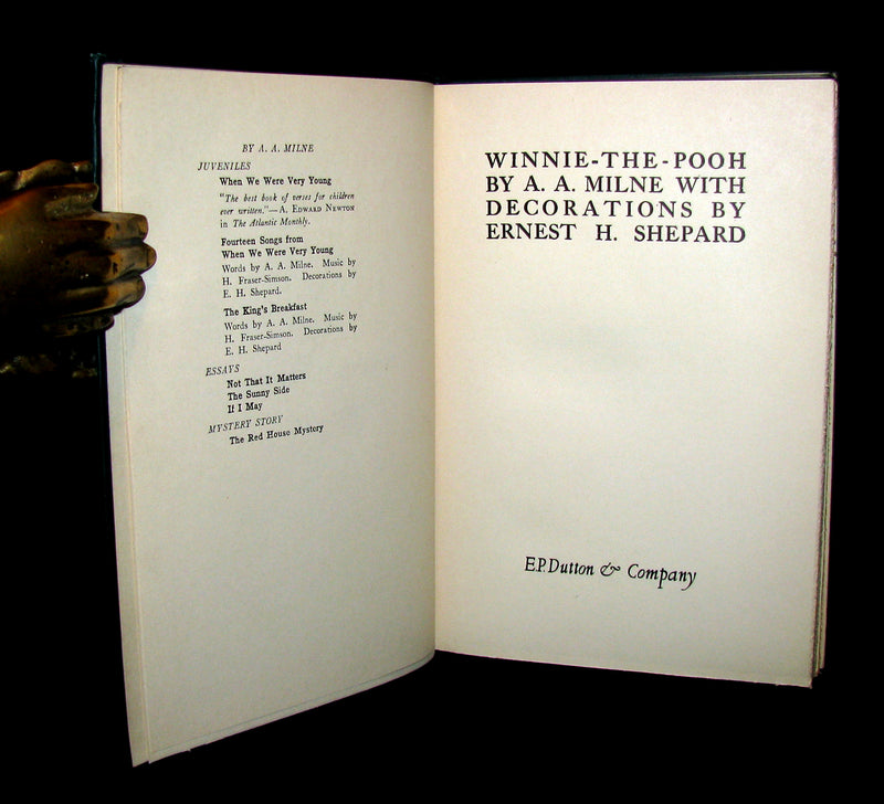 1926 Rare First Edition - A. A. Milne & Ernest H. Shepard -  WINNIE-THE-POOH