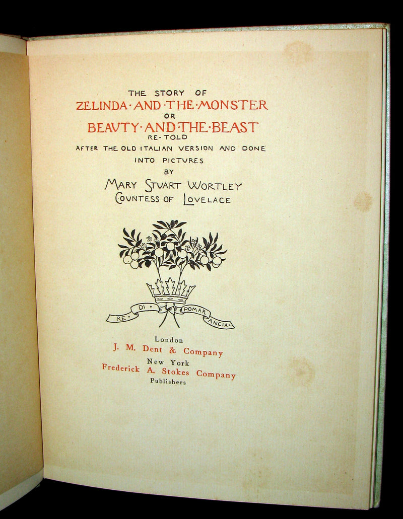 1895 Very Scarce Book - The Story of Zelinda and the Monster; or, Beauty and the Beast.