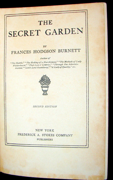 1911 Rare Book - The Secret Garden by Frances Hodgson Burnett. Second Edition.