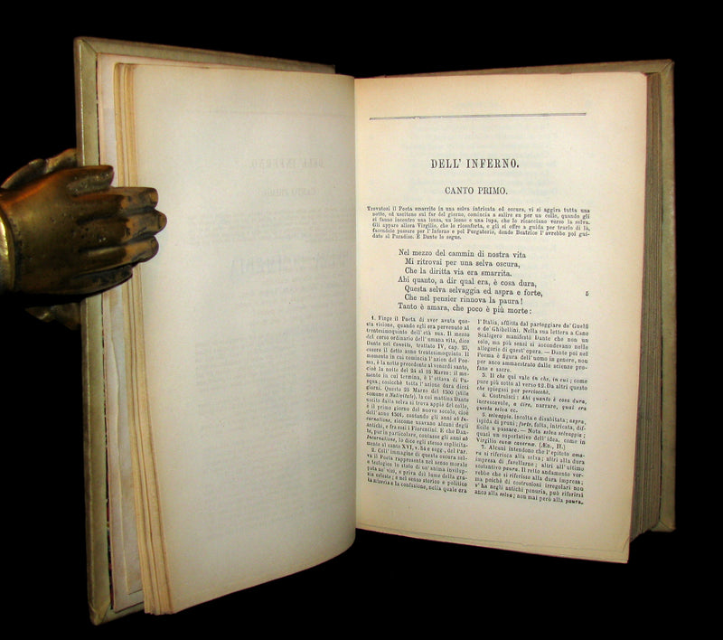 1881 Rare Italian Vellum Book - La Divina Commedia di DANTE ALIGHIERI - Divine Comedy.