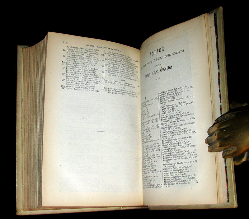 1881 Rare Italian Vellum Book - La Divina Commedia di DANTE ALIGHIERI - Divine Comedy.