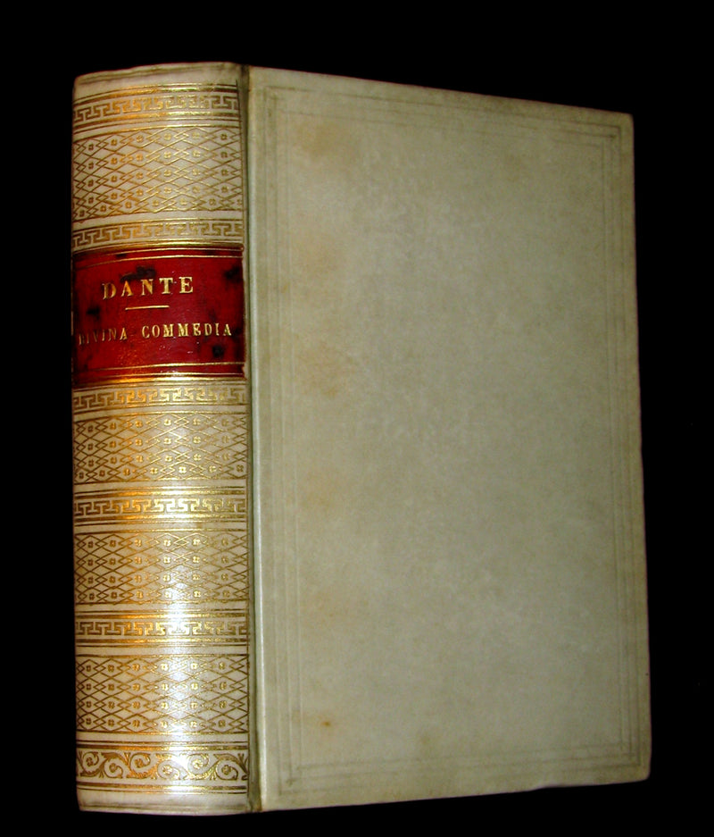 1881 Rare Italian Vellum Book - La Divina Commedia di DANTE ALIGHIERI - Divine Comedy.