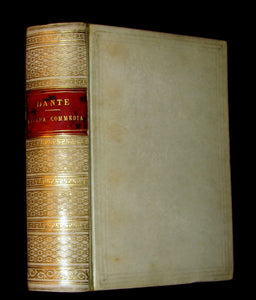 1881 Rare Italian Vellum Book - La Divina Commedia di DANTE ALIGHIERI - Divine Comedy