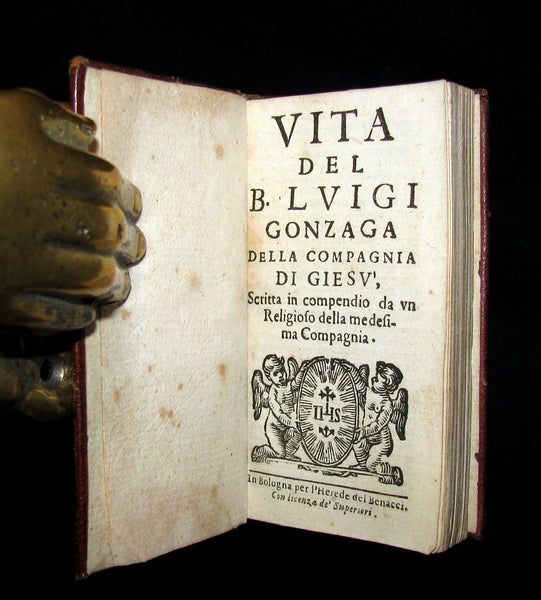 1628 Scarce Andreoli / ROSPIGLIOSI BINDERY WORK - Vita del b. Luigi Gonzaga.