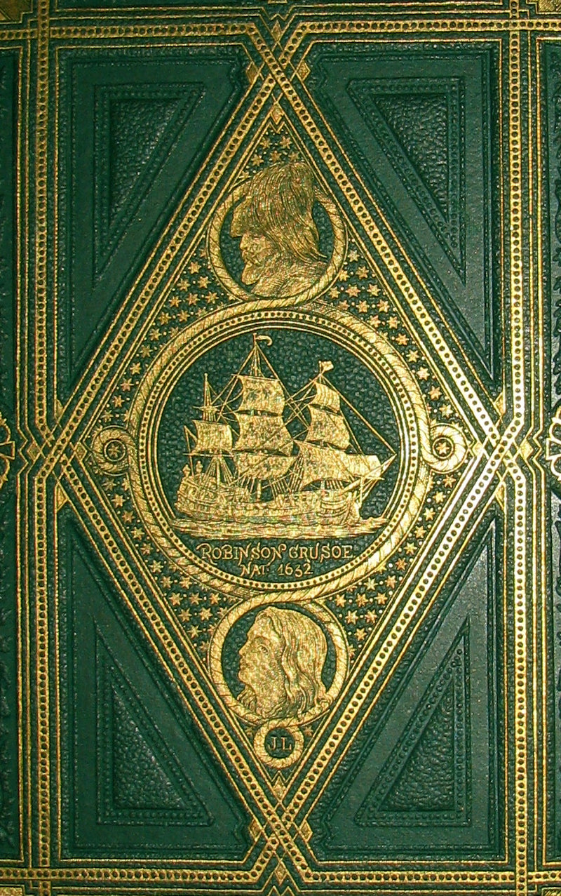 1864 Rare Book - Beautiful Binding - THE LIFE & ADVENTURES OF ROBINSON CRUSOE.