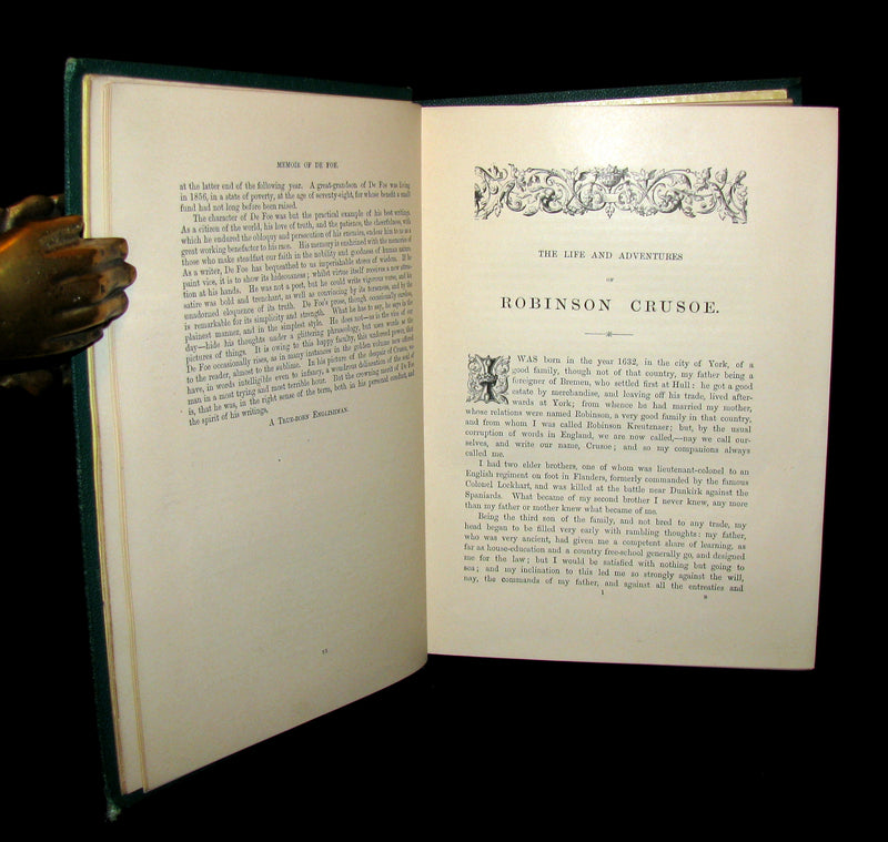 1864 Rare Book - Beautiful Binding - THE LIFE & ADVENTURES OF ROBINSON CRUSOE.