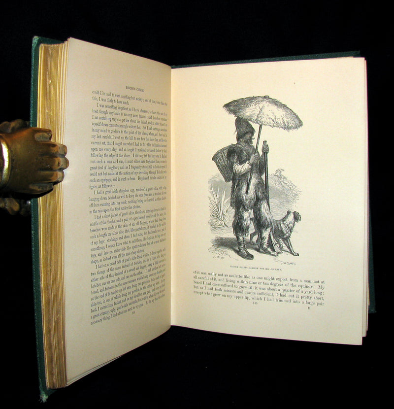 1864 Rare Book - Beautiful Binding - THE LIFE & ADVENTURES OF ROBINSON CRUSOE.
