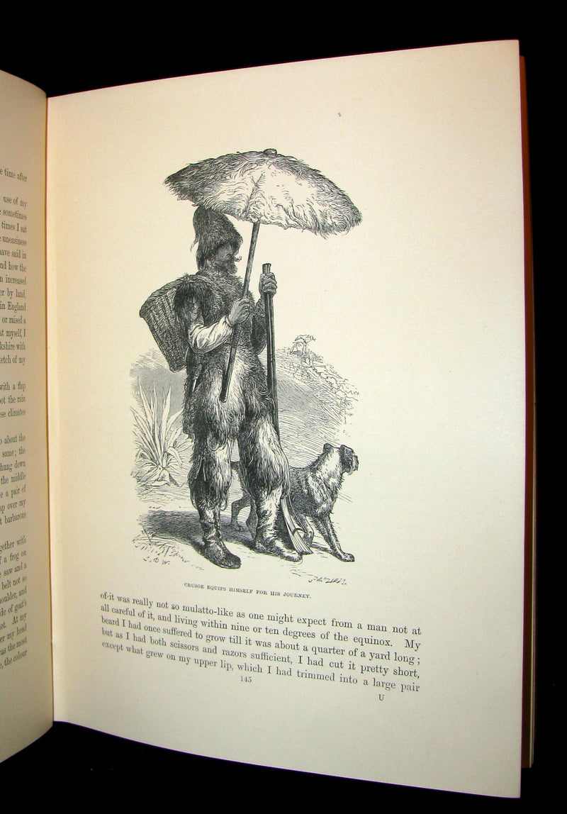 1864 Rare Book - Beautiful Binding - THE LIFE & ADVENTURES OF ROBINSON CRUSOE.