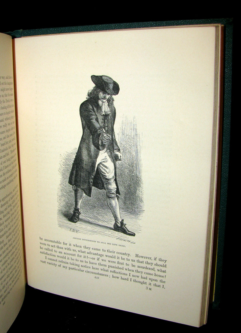 1864 Rare Book - Beautiful Binding - THE LIFE & ADVENTURES OF ROBINSON CRUSOE.