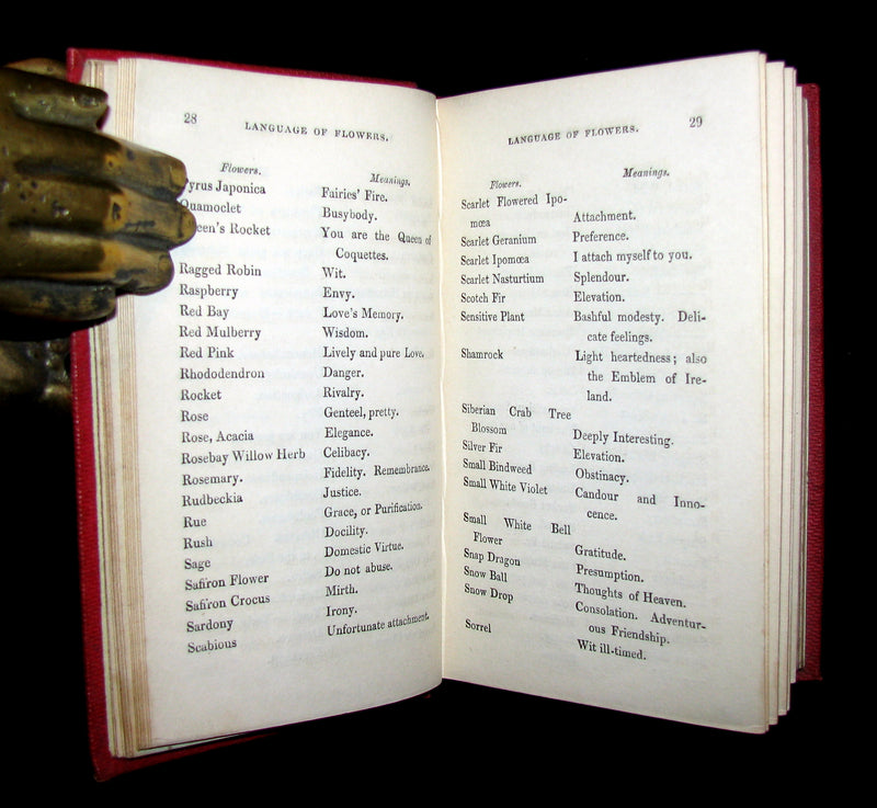 1853 Rare Floriography Book ~ The Language and Poetry of Flowers