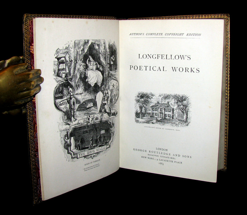 1883 Rare Book -  The Poetical Works of Henry Wadsworth Longfellow. Complete Edition.
