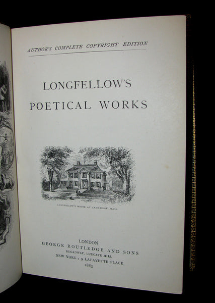 1883 Rare Book -  The Poetical Works of Henry Wadsworth Longfellow. Complete Edition.
