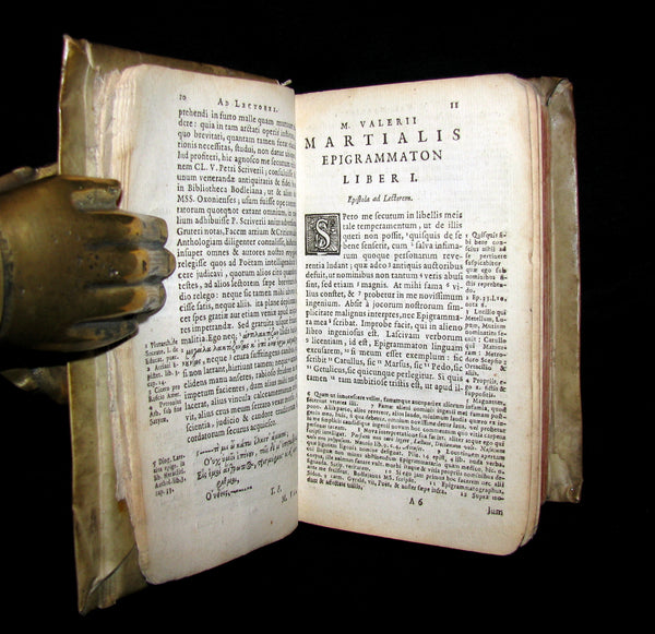 1644 Rare Latin vellum Book - MARTIAL's Epigrams - M. Val Martialis Epigrammata