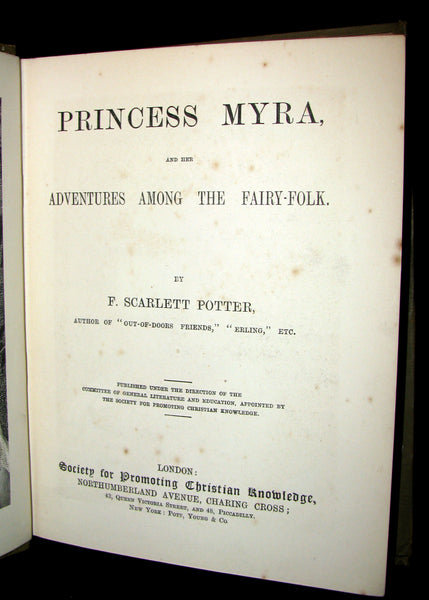 1880 Scarce Victorian Book - Princess Myra And Her Adventures Amongst The Fairy Folk