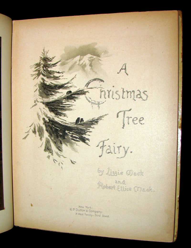 1880's Scarce Victorian Book ~ The Christmas Tree Fairy illustrated by Lizzie Lawson Mack