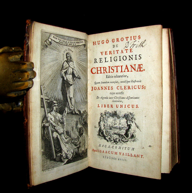 1718 Rare Book - On The Truth of the Christian Religion by Hugo Grotius.