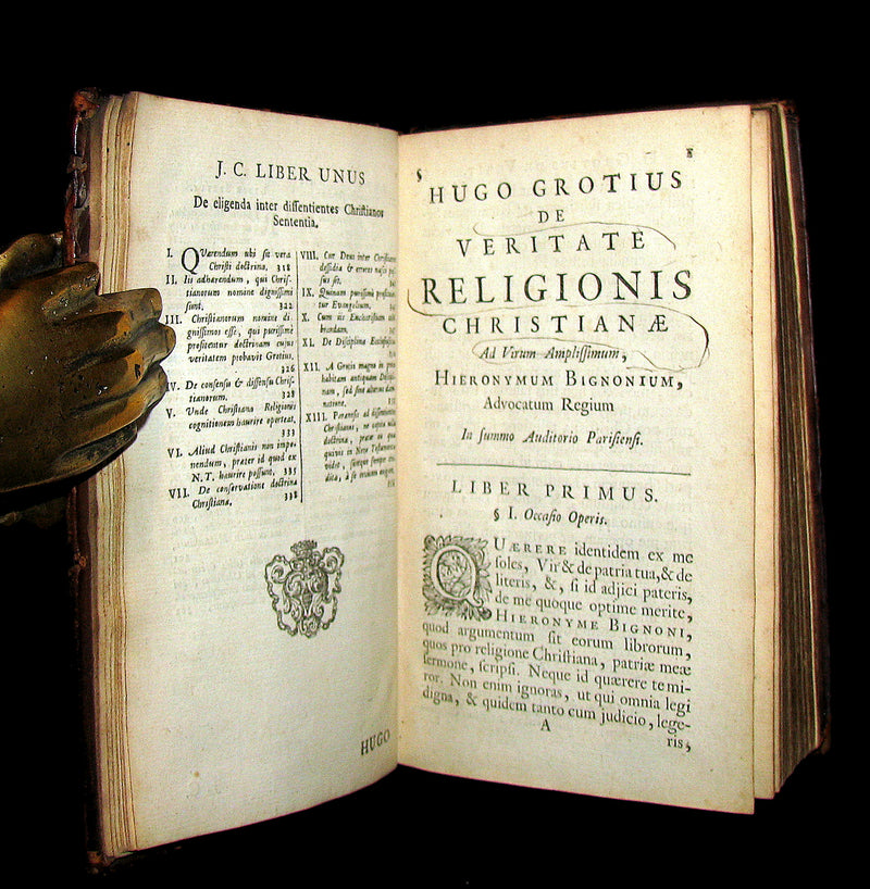 1718 Rare Book - On The Truth of the Christian Religion by Hugo Grotius.