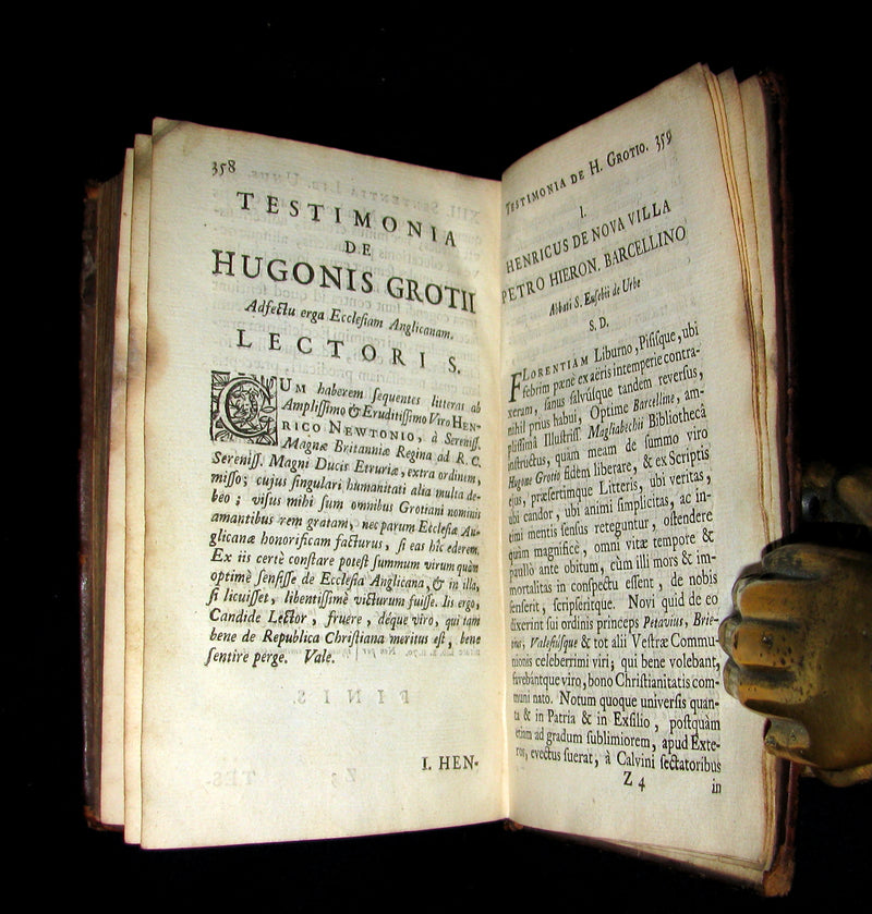 1718 Rare Book - On The Truth of the Christian Religion by Hugo Grotius.