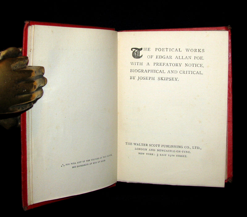 1885 Rare Book - The Poetical Works Of EDGAR ALLAN POE.