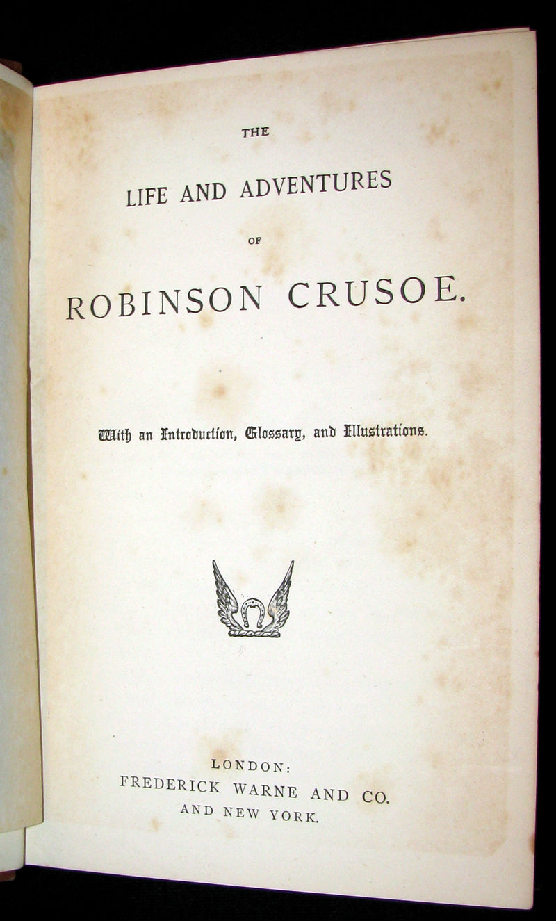 1895 Rare Book - THE LIFE & ADVENTURES OF ROBINSON CRUSOE.