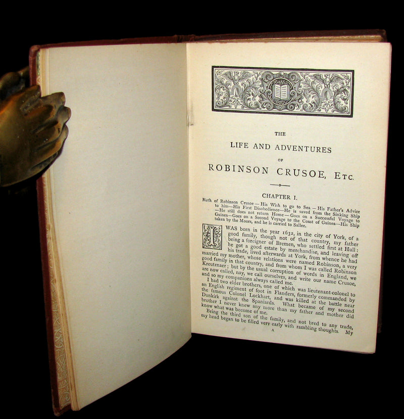 1895 Rare Book - THE LIFE & ADVENTURES OF ROBINSON CRUSOE.