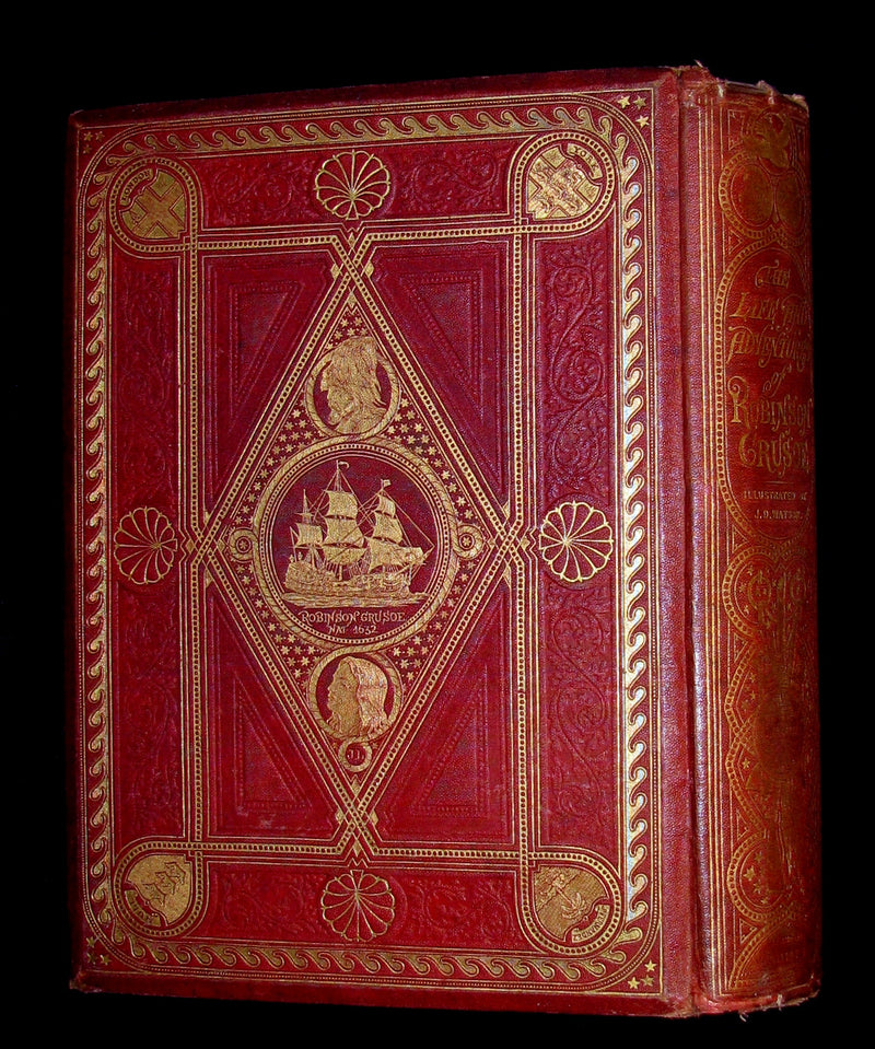 1869 Rare Victorian Book - THE LIFE & ADVENTURES OF ROBINSON CRUSOE.